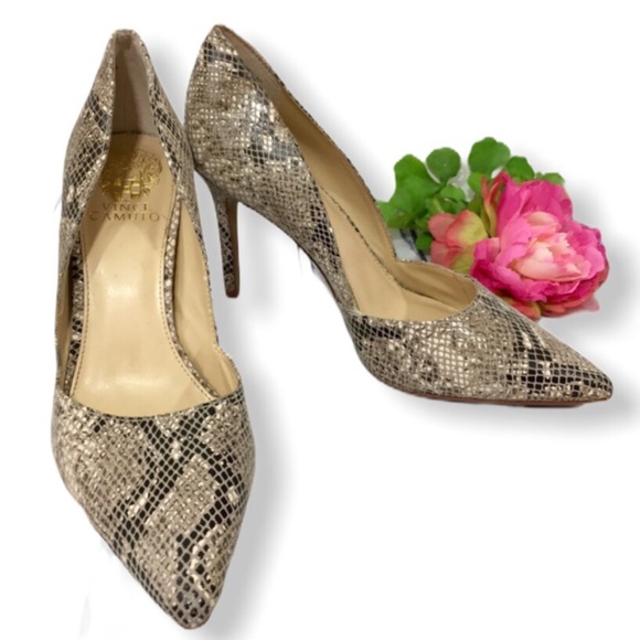Vince camuto snake print heels Clearance
